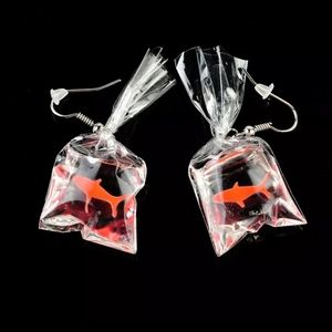 CUTEST EVER GOLDFISH EARRINGS. Carnival prize! French hook earrings ✨️